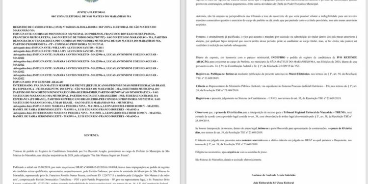 Justiça Eleitoral barra candidatura de Ivo Rezende à prefeitura de São Mateus